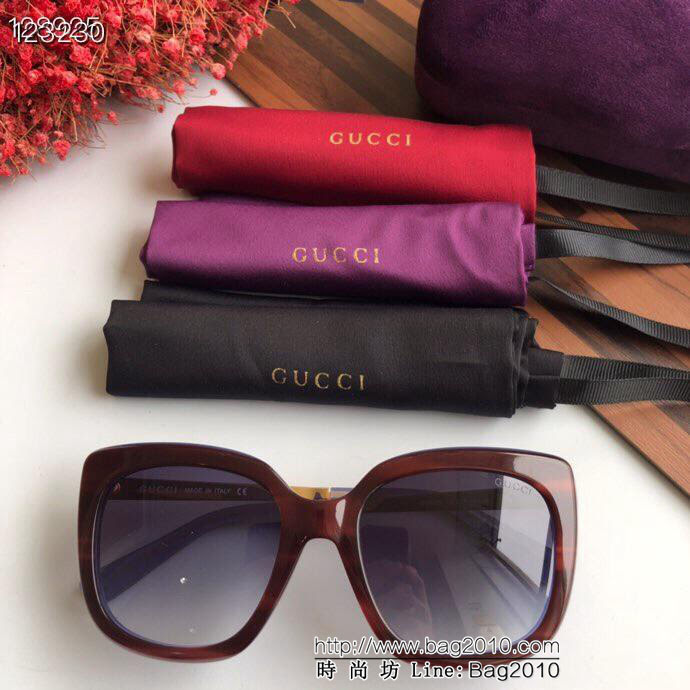 GUCCI古馳 GG0498 2019官網最新款 新拼色 女款太陽鏡  lly1377